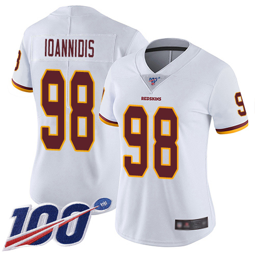 Washington Redskins Limited White Women Matt Ioannidis Road Jersey NFL Football #98 100th Season